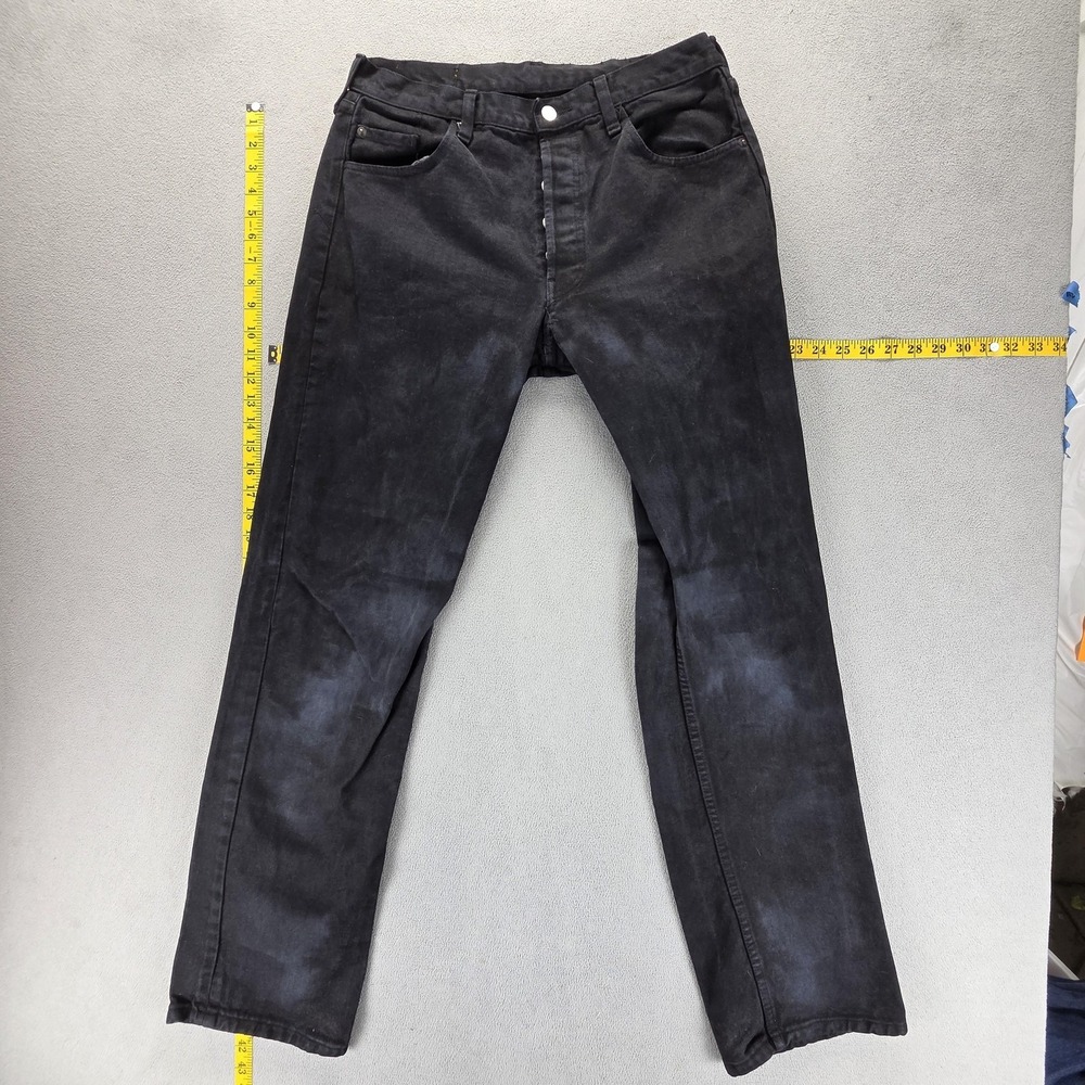 Vintage‎ Levis 501 Jeans Mens Black Straight Button Fly Made in USA Fits 30x32